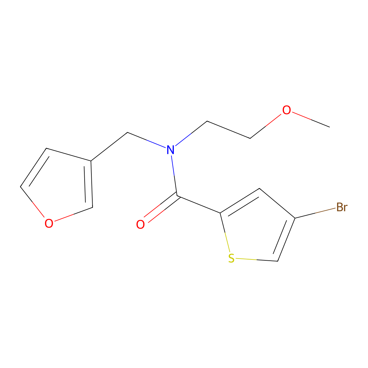 4-bromo-N-(furan-3-ylmethyl)-N-(2-methoxyethyl)thiophene-2-carboxamide molecular structure, CAS 2034573-08-3