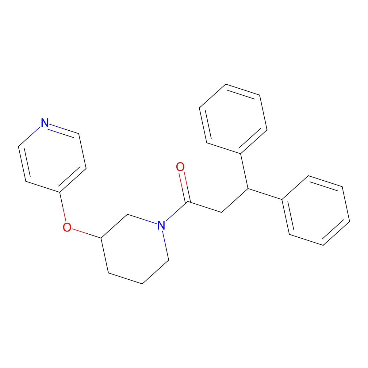 3,3-Diphenyl-1-(3-(pyridin-4-yloxy)piperidin-1-yl)propan-1-one molecular structure, CAS 2034573-17-4