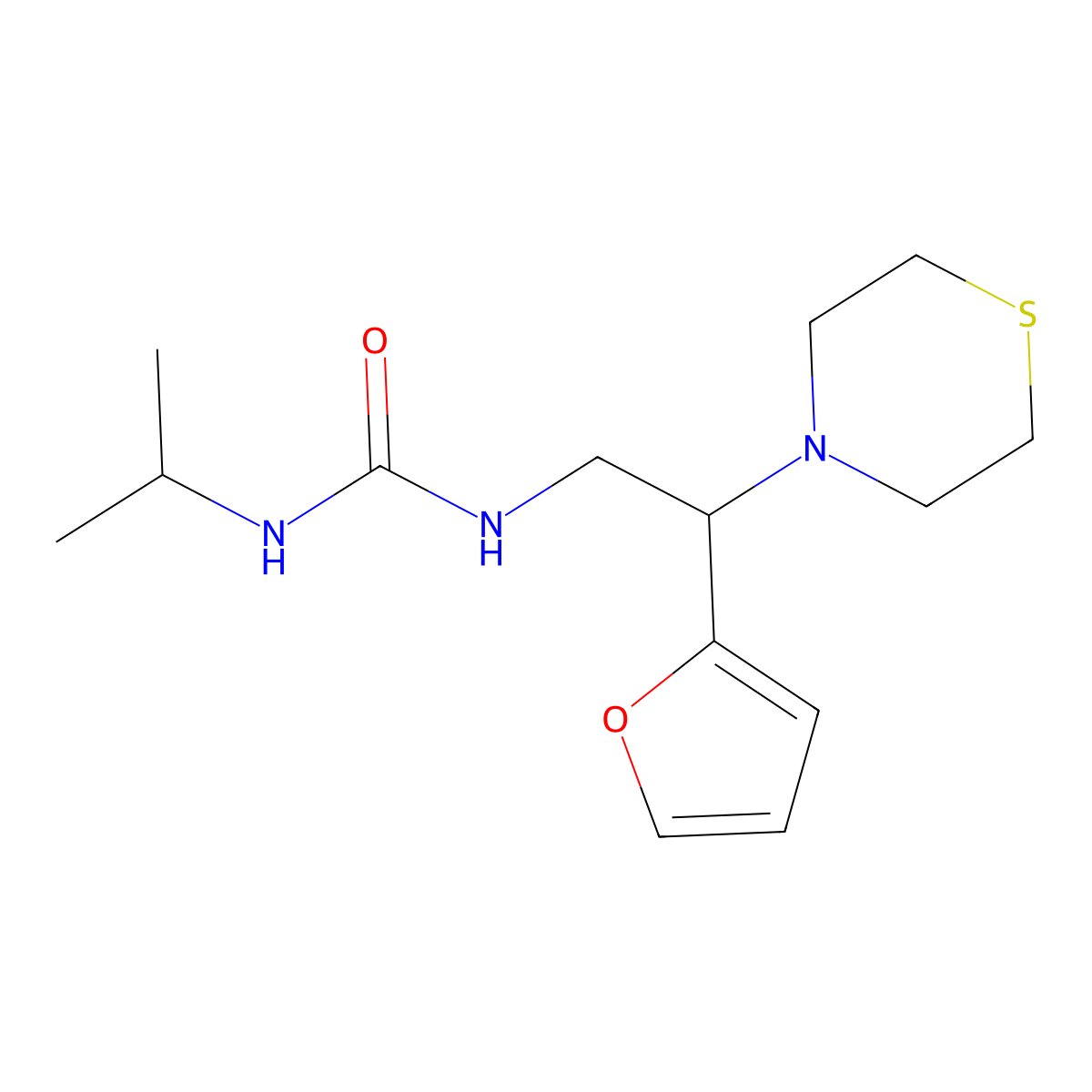 1-(2-(Furan-2-yl)-2-thiomorpholinoethyl)-3-isopropylurea molecular structure, CAS 2034573-18-5