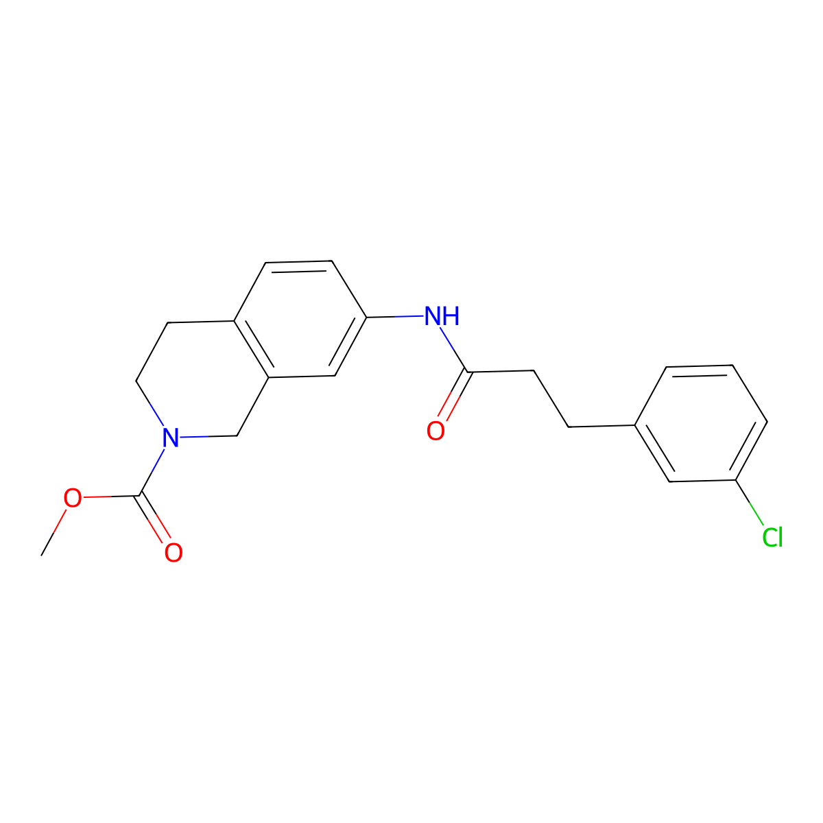 methyl 7-(3-(3-chlorophenyl)propanamido)-3,4-dihydroisoquinoline-2(1H)-carboxylate molecular structure, CAS 2034573-29-8