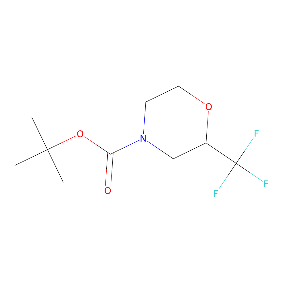 Tert-butyl 2-(trifluoromethyl)morpholine-4-carboxylate molecular structure, CAS 2034573-36-7