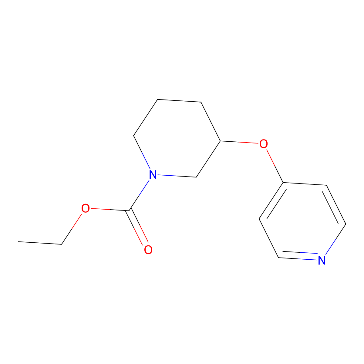Ethyl 3-(pyridin-4-yloxy)piperidine-1-carboxylate molecular structure, CAS 2034573-37-8