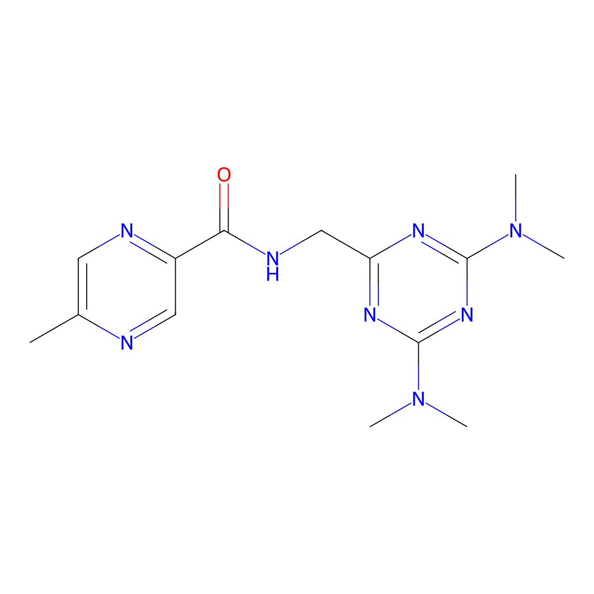 N-{[4,6-bis(dimethylamino)-1,3,5-triazin-2-yl]methyl}-5-methylpyrazine-2-carboxamide molecular structure, CAS 2034573-45-8