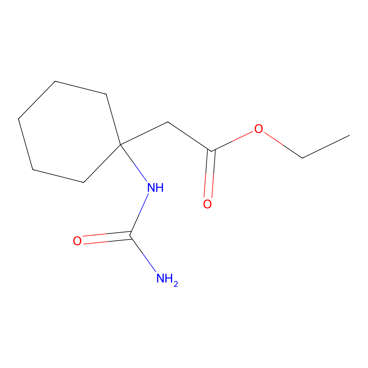 Ethyl 2-(1-ureidocyclohexyl)acetate molecular structure, CAS 2034573-53-8