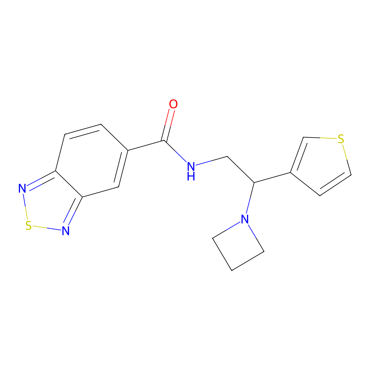 N-(2-(azetidin-1-yl)-2-(thiophen-3-yl)ethyl)benzo[c][1,2,5]thiadiazole-5-carboxamide molecular structure, CAS 2034573-54-9