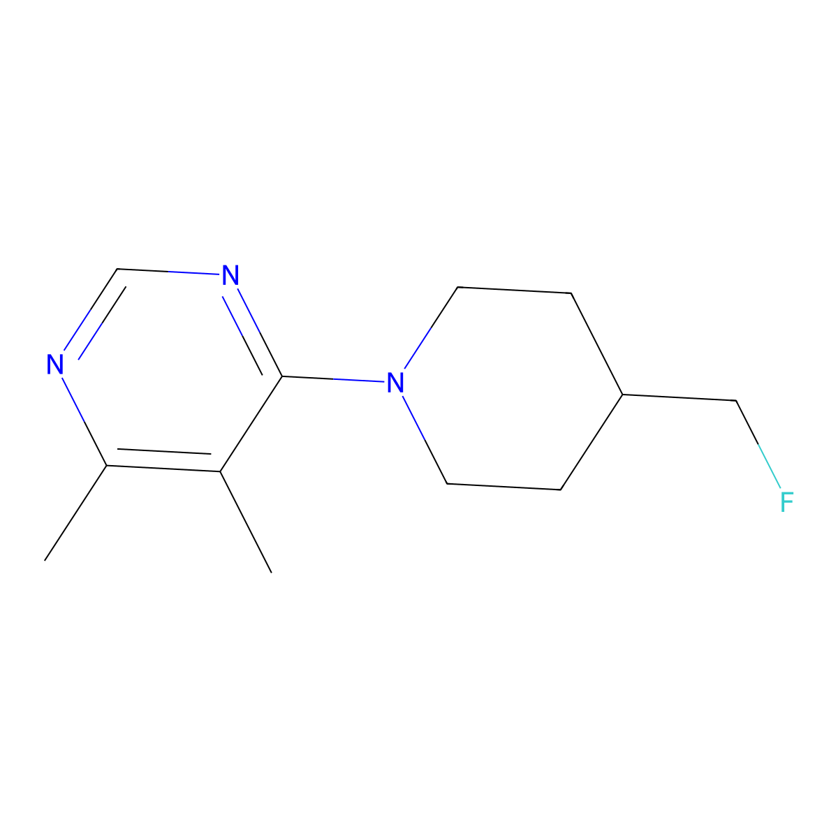 4-[4-(Fluoromethyl)piperidin-1-yl]-5,6-dimethylpyrimidine molecular structure, CAS 2034573-61-8