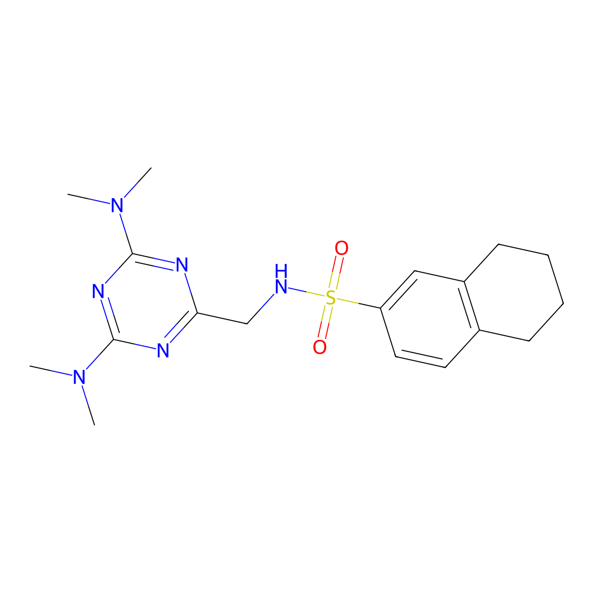 N-{[4,6-bis(dimethylamino)-1,3,5-triazin-2-yl]methyl}-5,6,7,8-tetrahydronaphthalene-2-sulfonamide molecular structure, CAS 2034573-79-8