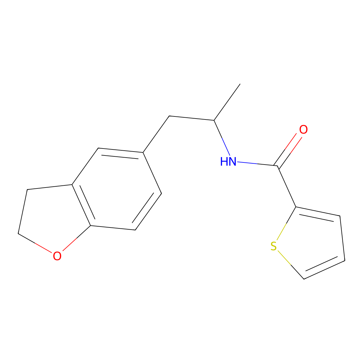 N-(1-(2,3-dihydrobenzofuran-5-yl)propan-2-yl)thiophene-2-carboxamide molecular structure, CAS 2034574-01-9
