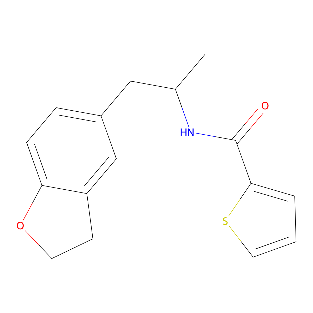N-(1-(2,3-dihydrobenzofuran-5-yl)propan-2-yl)thiophene-2-carboxamide molecular structure, CAS 2034574-01-9