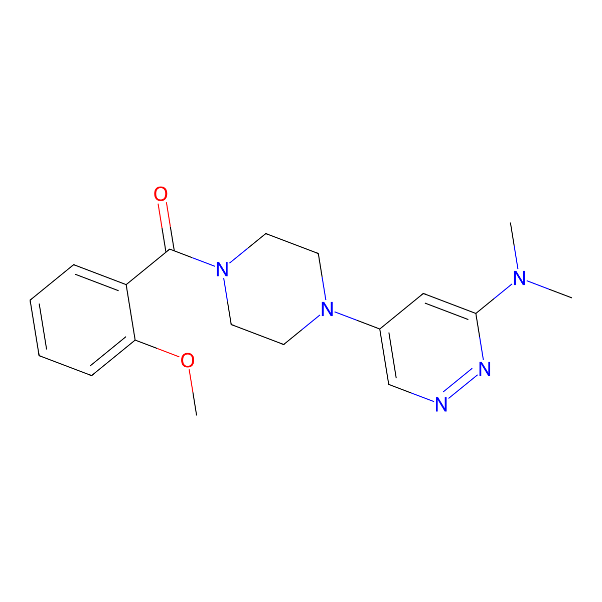 (4-(6-(Dimethylamino)pyridazin-4-yl)piperazin-1-yl)(2-methoxyphenyl)methanone molecular structure, CAS 2034574-20-2