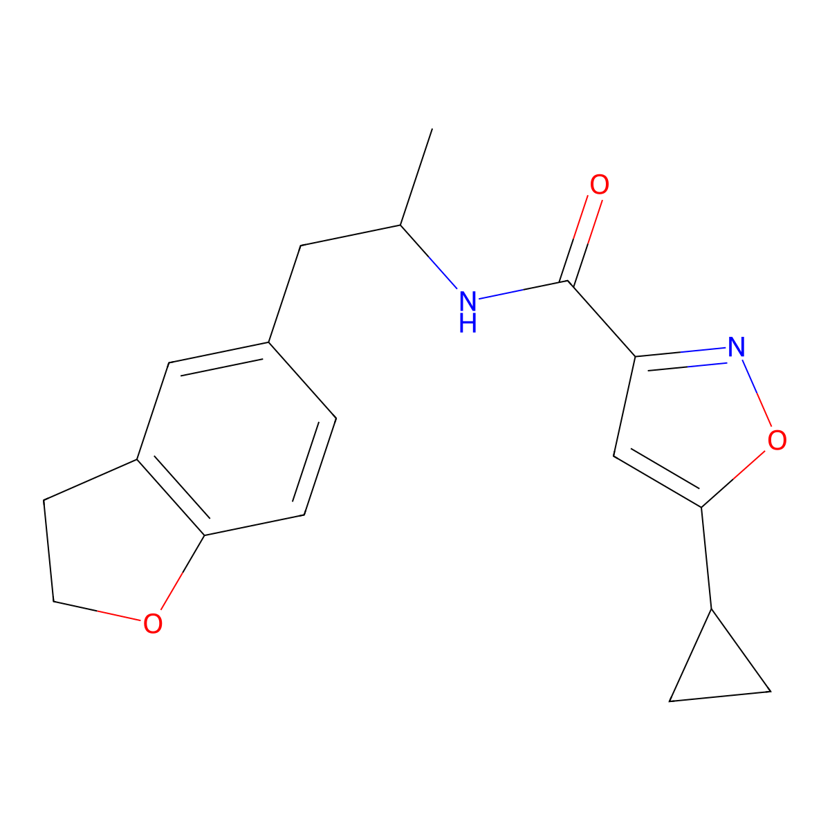 5-cyclopropyl-N-(1-(2,3-dihydrobenzofuran-5-yl)propan-2-yl)isoxazole-3-carboxamide molecular structure, CAS 2034574-21-3