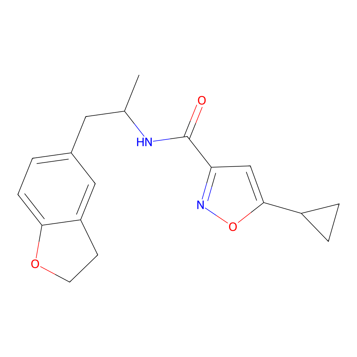 5-cyclopropyl-N-(1-(2,3-dihydrobenzofuran-5-yl)propan-2-yl)isoxazole-3-carboxamide molecular structure, CAS 2034574-21-3