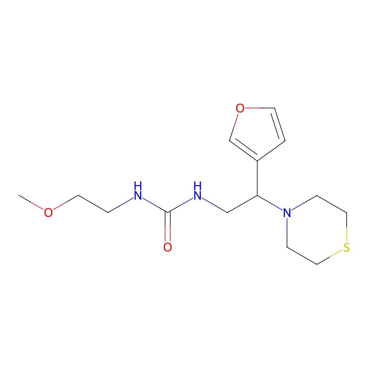 1-(2-(Furan-3-yl)-2-thiomorpholinoethyl)-3-(2-methoxyethyl)urea molecular structure, CAS 2034574-22-4