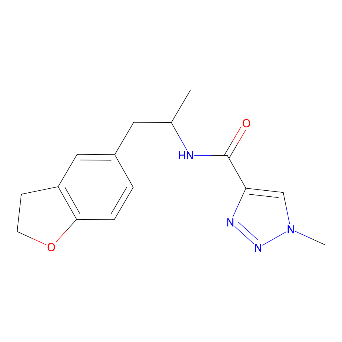 N-(1-(2,3-dihydrobenzofuran-5-yl)propan-2-yl)-1-methyl-1H-1,2,3-triazole-4-carboxamide molecular structure, CAS 2034574-25-7