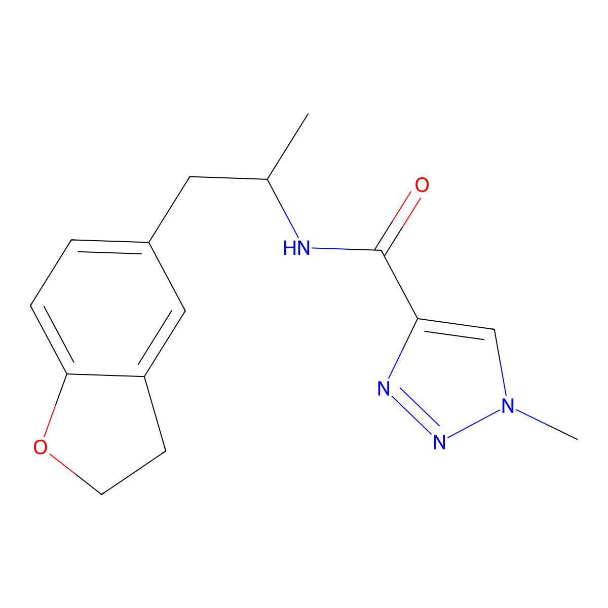 N-(1-(2,3-dihydrobenzofuran-5-yl)propan-2-yl)-1-methyl-1H-1,2,3-triazole-4-carboxamide molecular structure, CAS 2034574-25-7