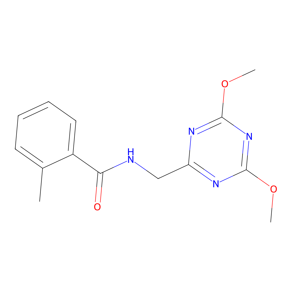 N-[(4,6-dimethoxy-1,3,5-triazin-2-yl)methyl]-2-methylbenzamide molecular structure, CAS 2034574-26-8