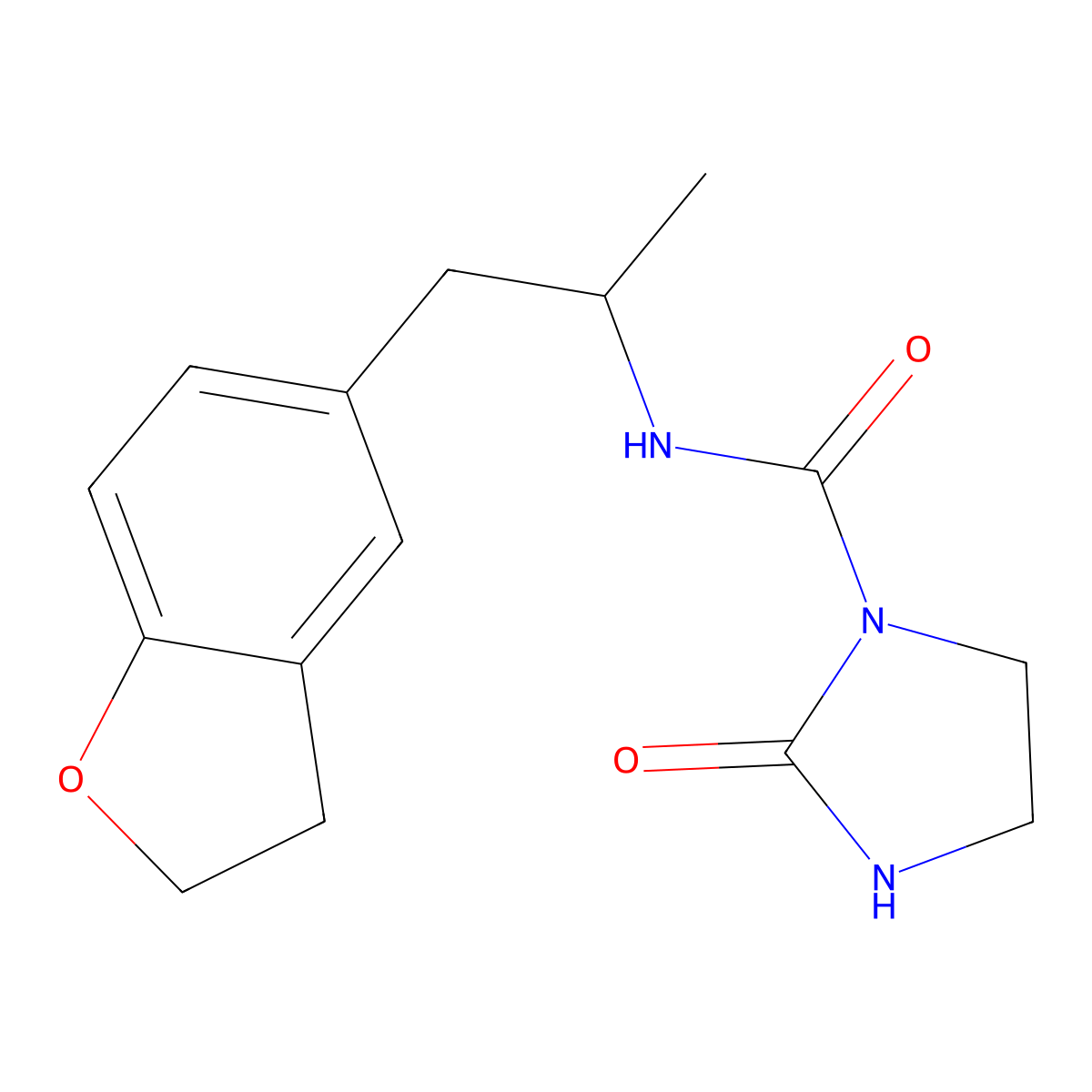 N-(1-(2,3-dihydrobenzofuran-5-yl)propan-2-yl)-2-oxoimidazolidine-1-carboxamide molecular structure, CAS 2034574-28-0