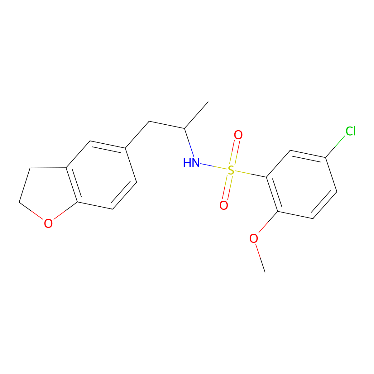 5-chloro-N-(1-(2,3-dihydrobenzofuran-5-yl)propan-2-yl)-2-methoxybenzenesulfonamide molecular structure, CAS 2034574-49-5