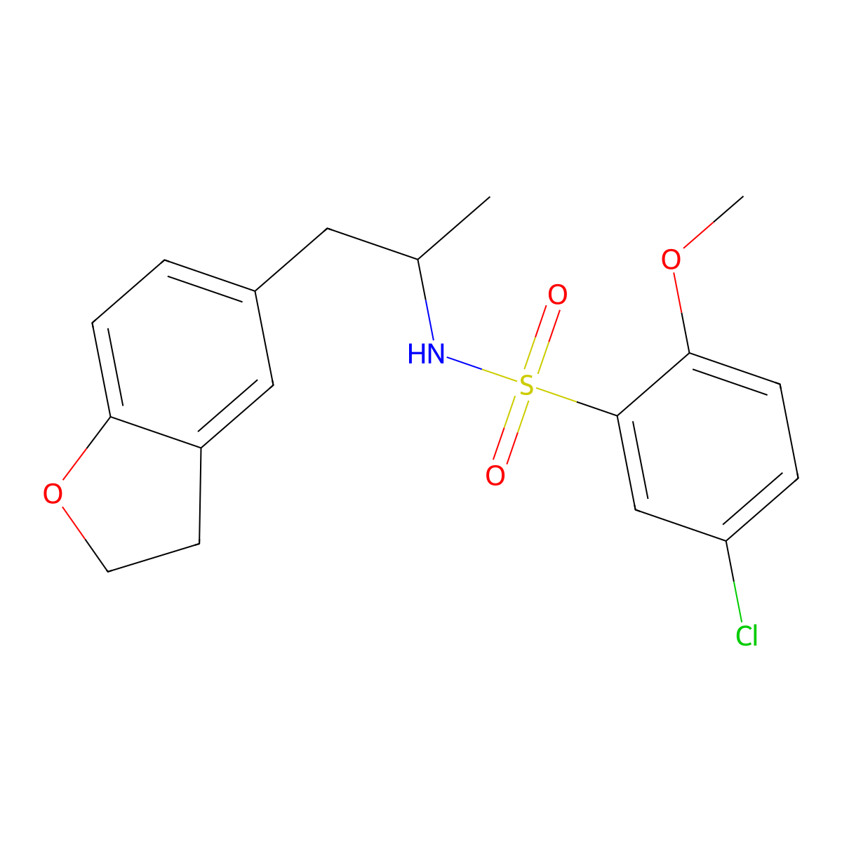5-chloro-N-(1-(2,3-dihydrobenzofuran-5-yl)propan-2-yl)-2-methoxybenzenesulfonamide molecular structure, CAS 2034574-49-5