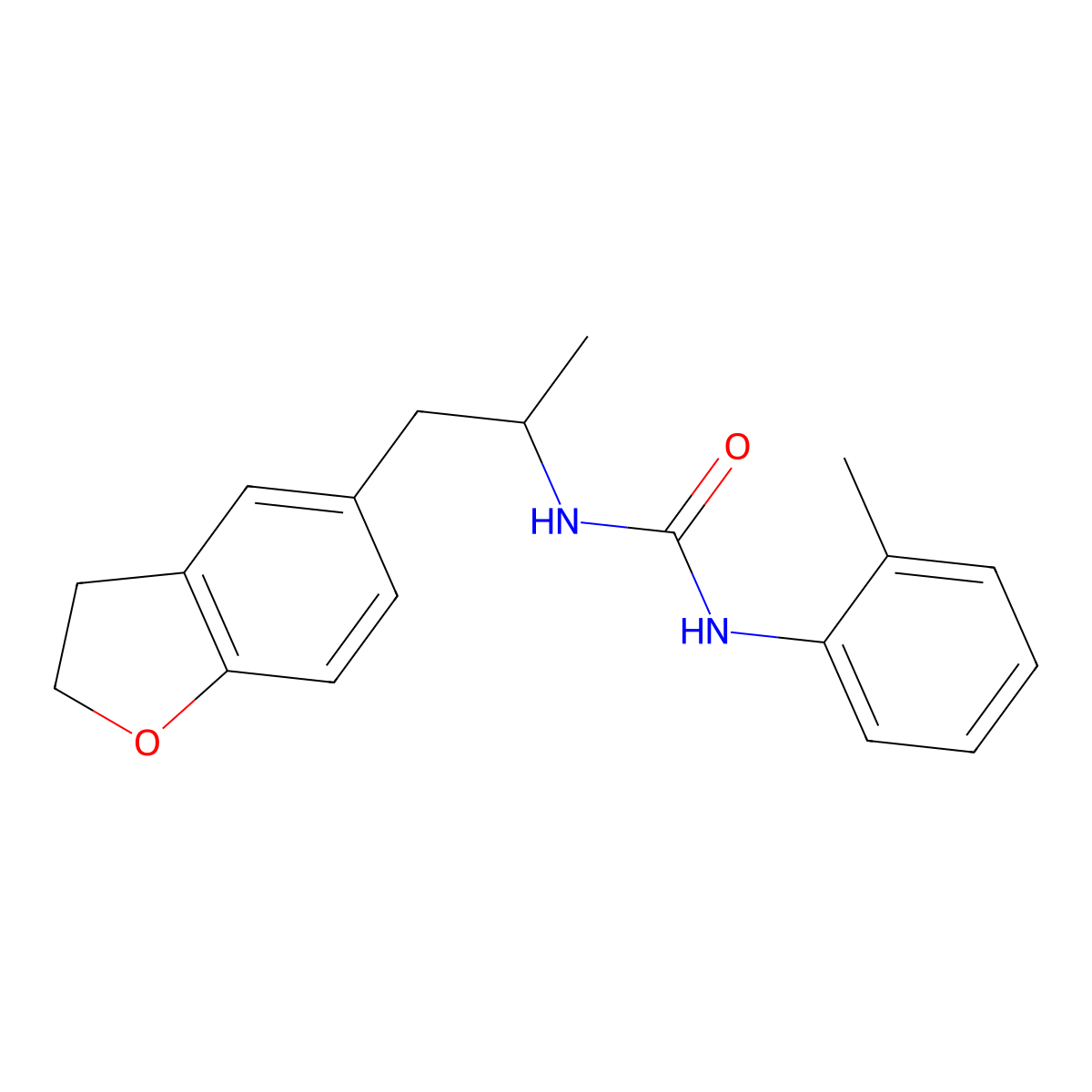 1-(1-(2,3-Dihydrobenzofuran-5-yl)propan-2-yl)-3-(o-tolyl)urea molecular structure, CAS 2034574-59-7