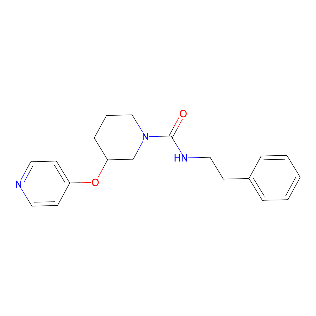 N-(2-phenylethyl)-3-(pyridin-4-yloxy)piperidine-1-carboxamide molecular structure, CAS 2034574-72-4