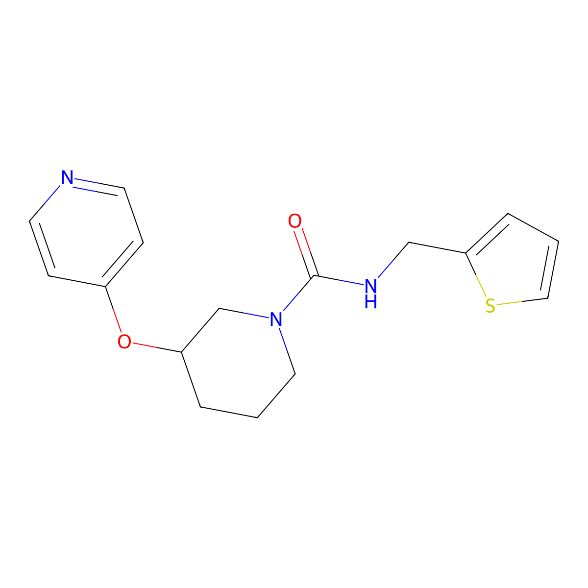 3-(pyridin-4-yloxy)-N-(thiophen-2-ylmethyl)piperidine-1-carboxamide molecular structure, CAS 2034574-75-7