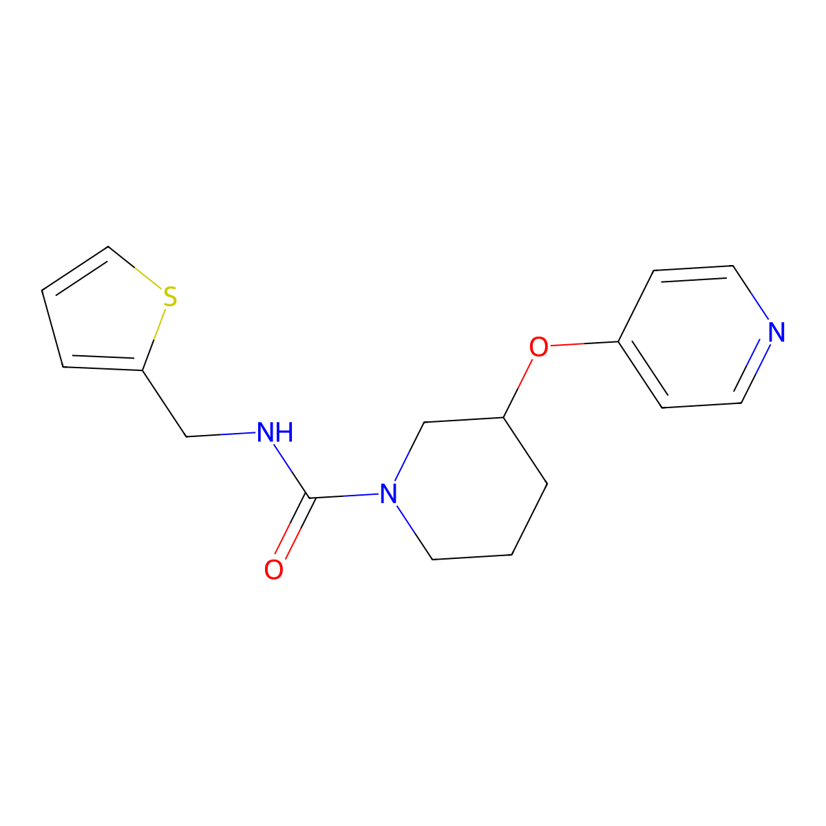 3-(pyridin-4-yloxy)-N-(thiophen-2-ylmethyl)piperidine-1-carboxamide molecular structure, CAS 2034574-75-7