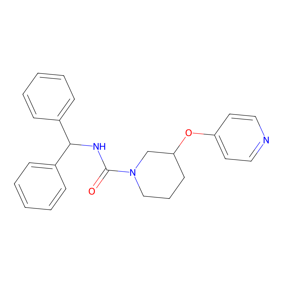 N-benzhydryl-3-(pyridin-4-yloxy)piperidine-1-carboxamide molecular structure, CAS 2034574-79-1