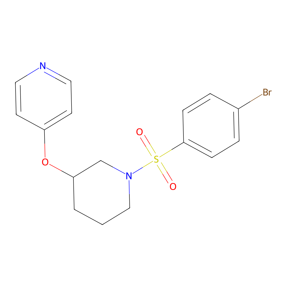 4-((1-((4-Bromophenyl)sulfonyl)piperidin-3-yl)oxy)pyridine molecular structure, CAS 2034574-81-5