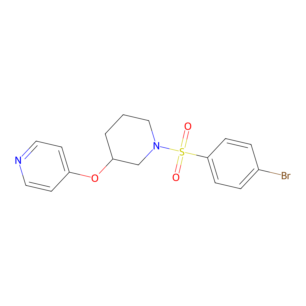 4-((1-((4-Bromophenyl)sulfonyl)piperidin-3-yl)oxy)pyridine molecular structure, CAS 2034574-81-5