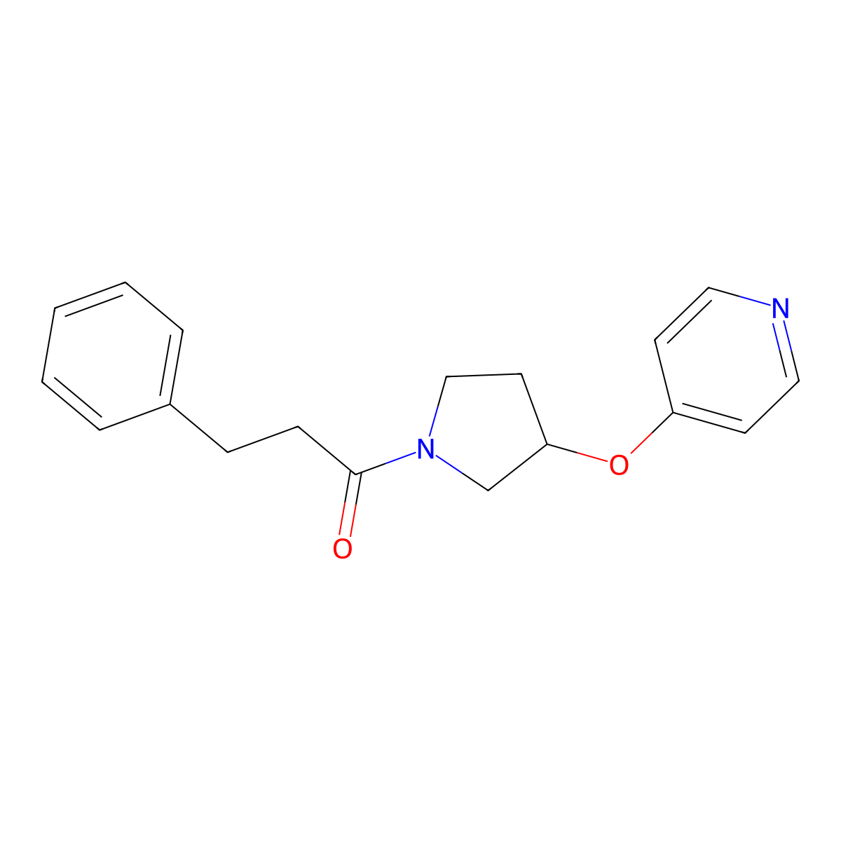3-Phenyl-1-[3-(pyridin-4-yloxy)pyrrolidin-1-yl]propan-1-one molecular structure, CAS 2034574-89-3