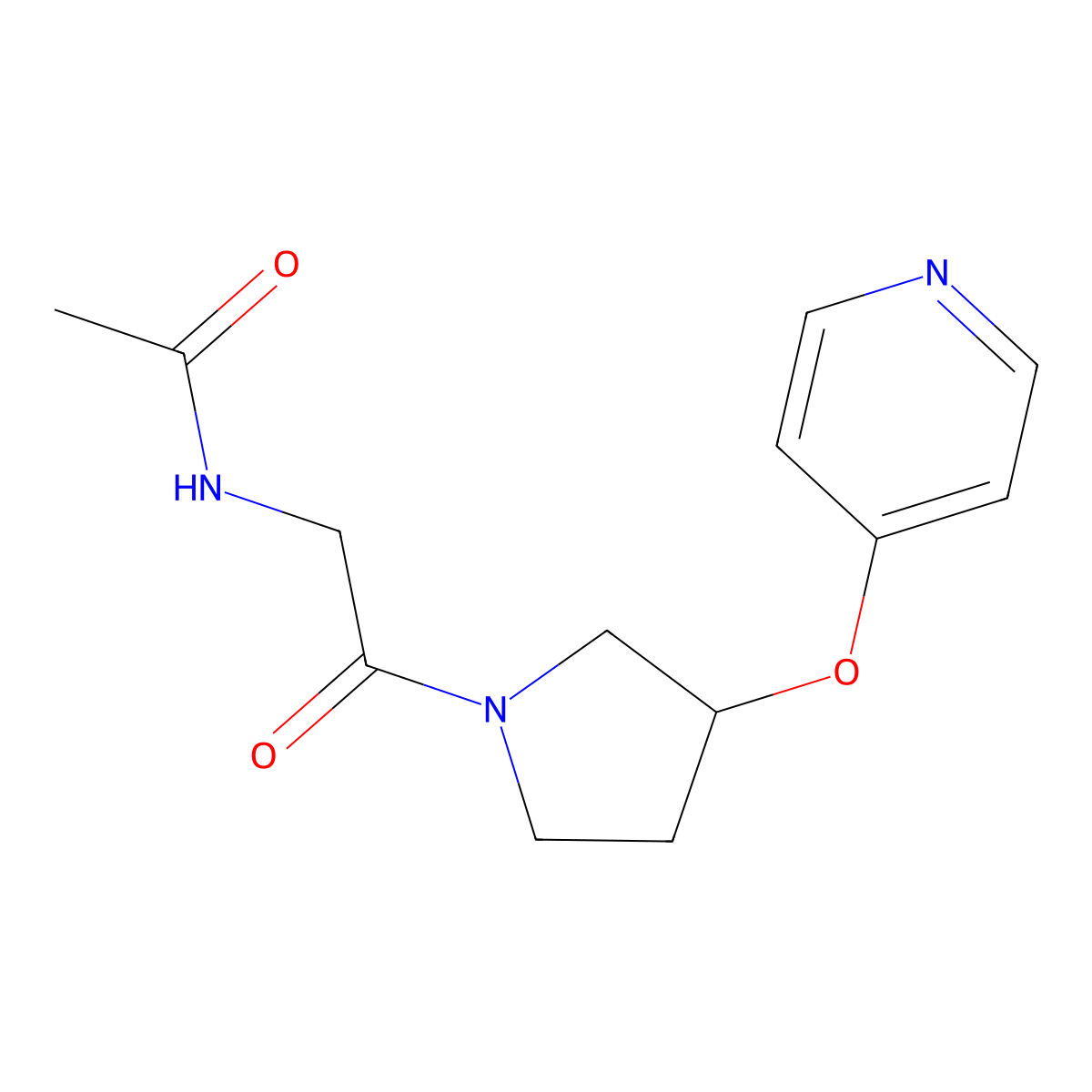 N-(2-oxo-2-(3-(pyridin-4-yloxy)pyrrolidin-1-yl)ethyl)acetamide molecular structure, CAS 2034574-99-5