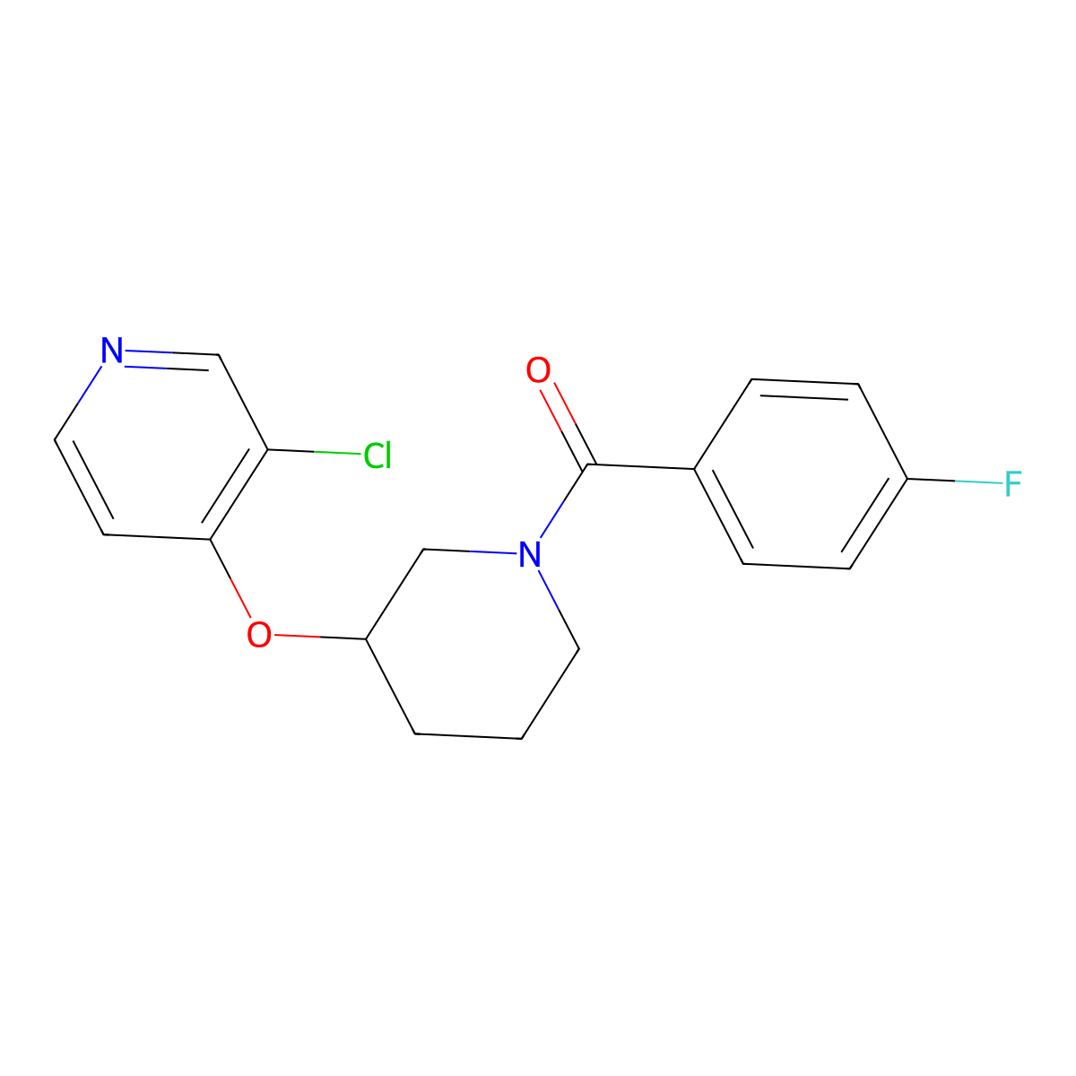 (3-((3-Chloropyridin-4-yl)oxy)piperidin-1-yl)(4-fluorophenyl)methanone molecular structure, CAS 2034575-04-5