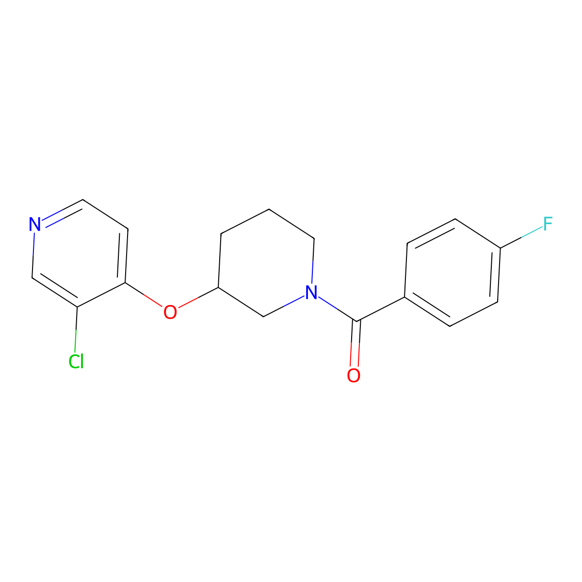 (3-((3-Chloropyridin-4-yl)oxy)piperidin-1-yl)(4-fluorophenyl)methanone molecular structure, CAS 2034575-04-5