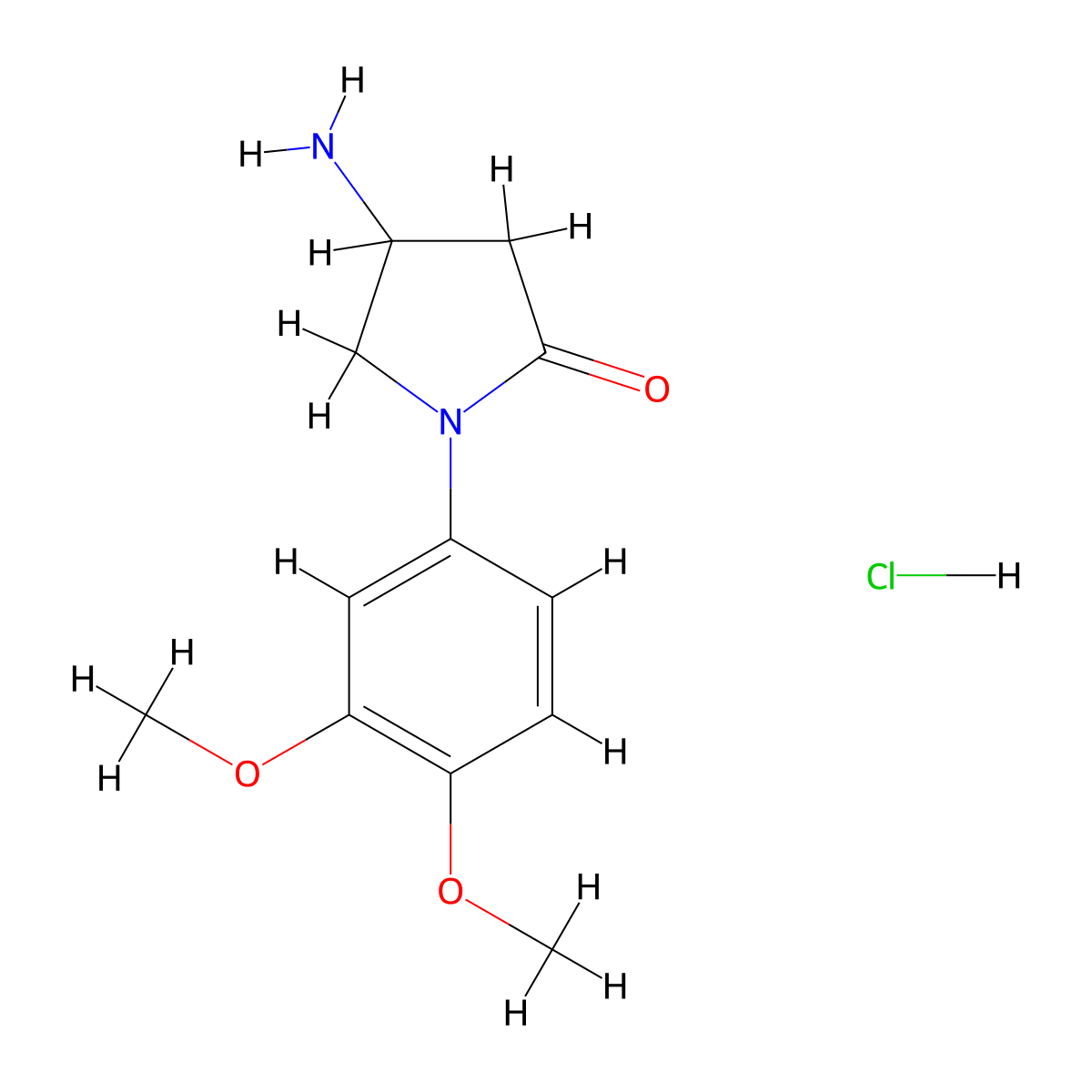 4-Amino-1-(3,4-dimethoxyphenyl)pyrrolidin-2-one hydrochloride molecular structure, CAS 2034575-12-5