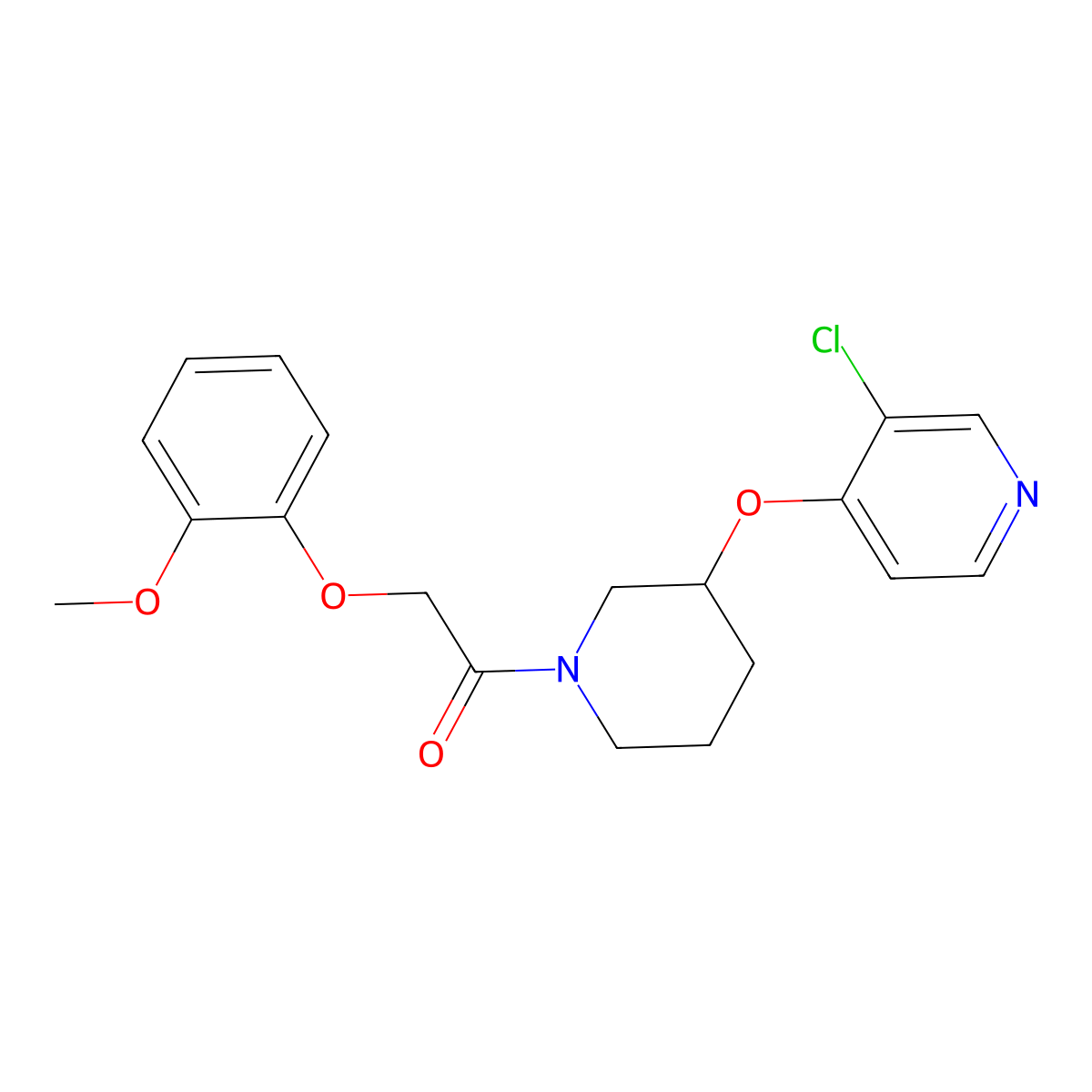 1-(3-((3-Chloropyridin-4-yl)oxy)piperidin-1-yl)-2-(2-methoxyphenoxy)ethanone molecular structure, CAS 2034575-15-8