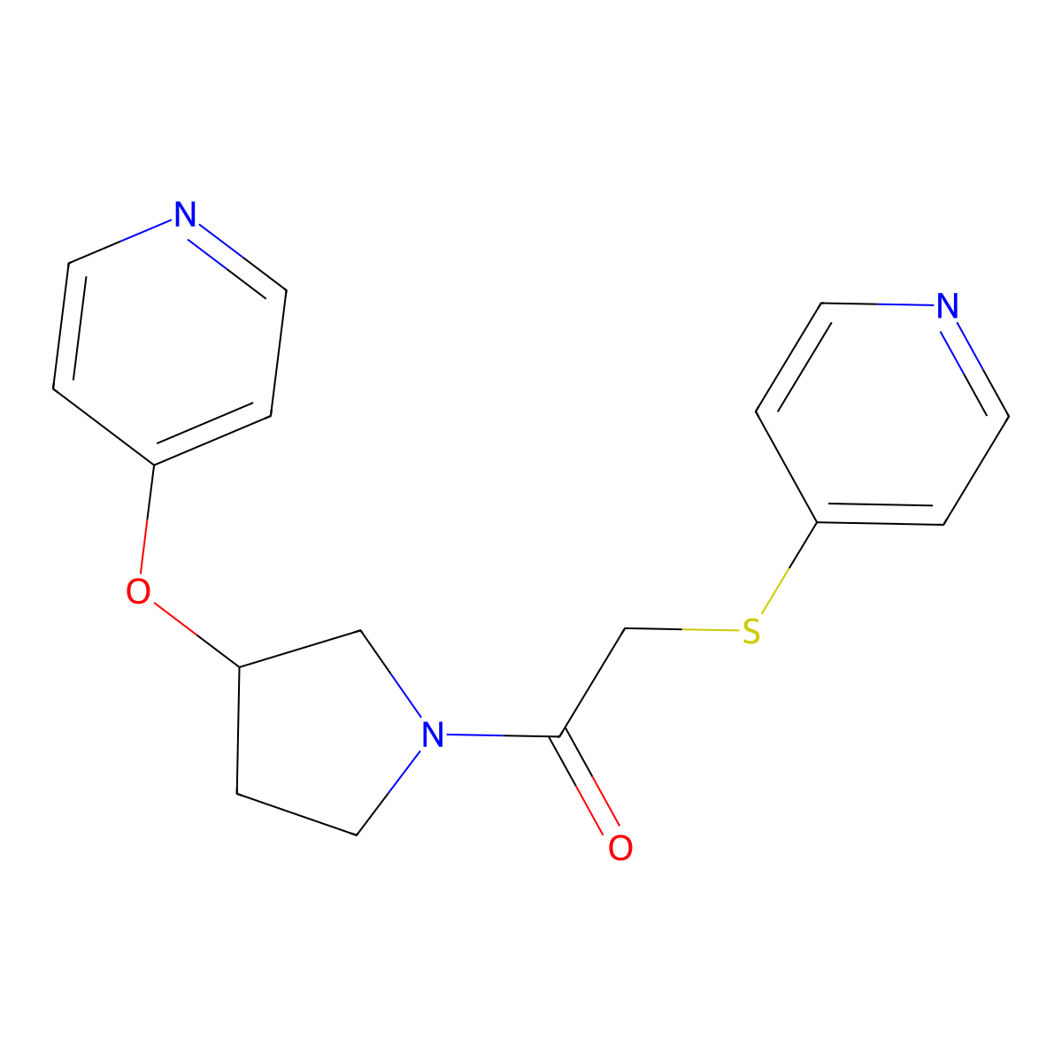 1-(3-(Pyridin-4-yloxy)pyrrolidin-1-yl)-2-(pyridin-4-ylthio)ethanone molecular structure, CAS 2034575-19-2