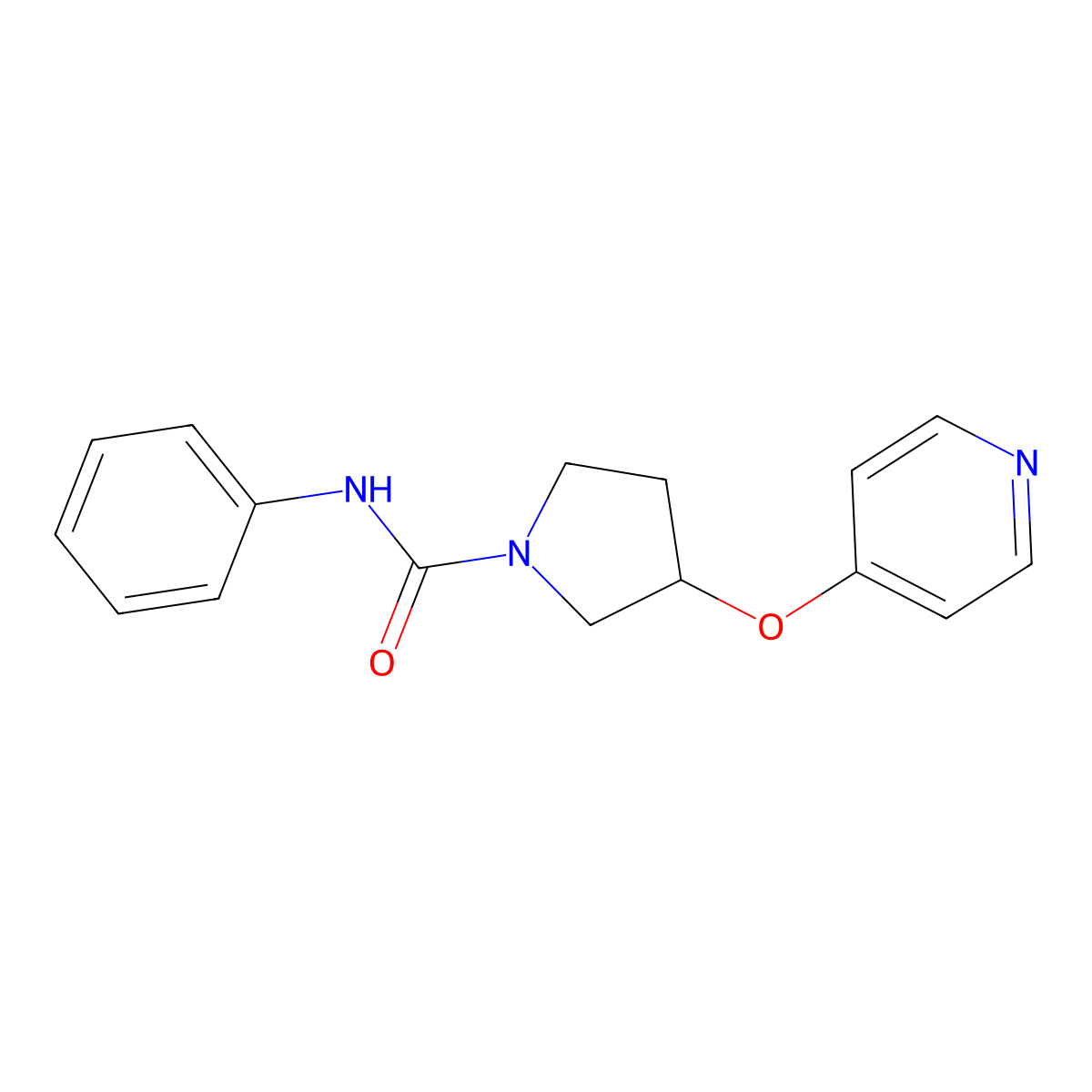 N-phenyl-3-(pyridin-4-yloxy)pyrrolidine-1-carboxamide molecular structure, CAS 2034575-24-9