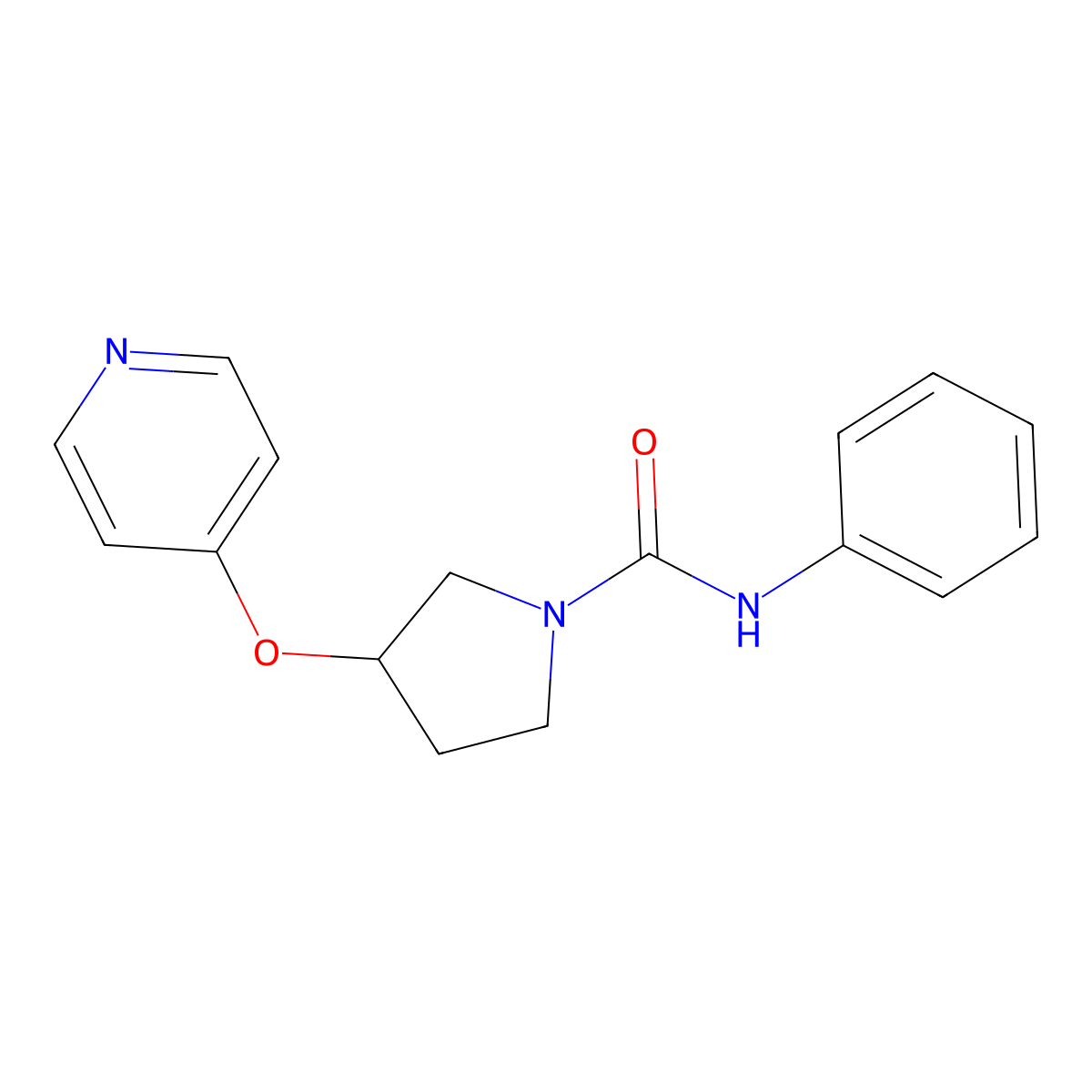 N-phenyl-3-(pyridin-4-yloxy)pyrrolidine-1-carboxamide molecular structure, CAS 2034575-24-9
