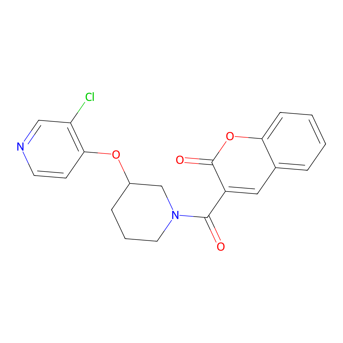 3-(3-((3-chloropyridin-4-yl)oxy)piperidine-1-carbonyl)-2H-chromen-2-one molecular structure, CAS 2034575-26-1