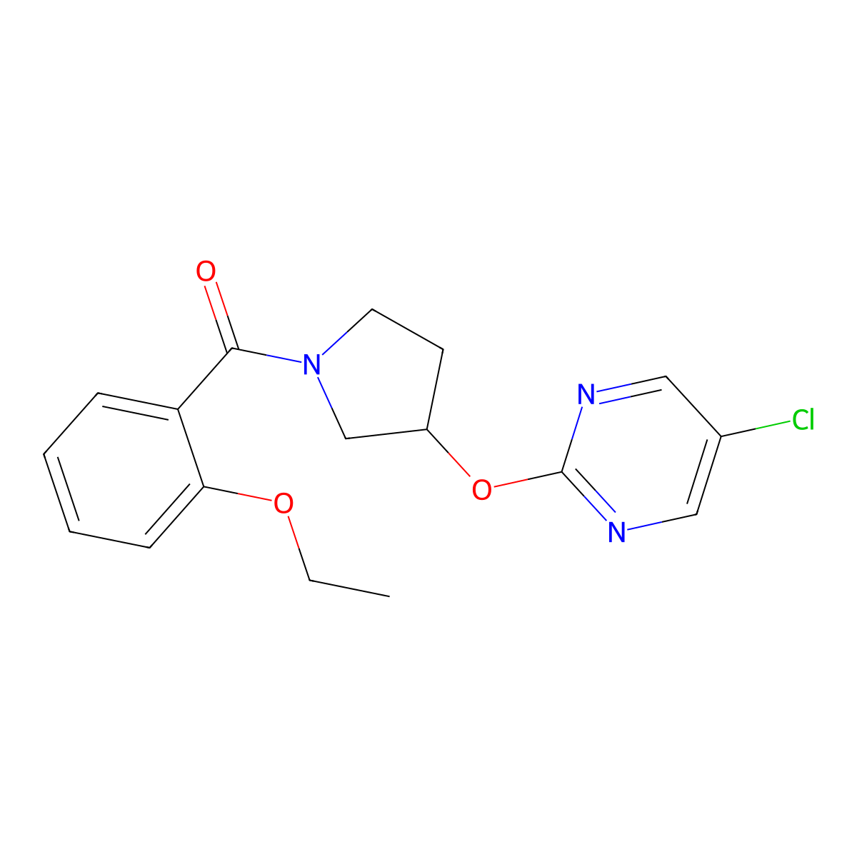 (3-((5-Chloropyrimidin-2-yl)oxy)pyrrolidin-1-yl)(2-ethoxyphenyl)methanone molecular structure, CAS 2034575-29-4