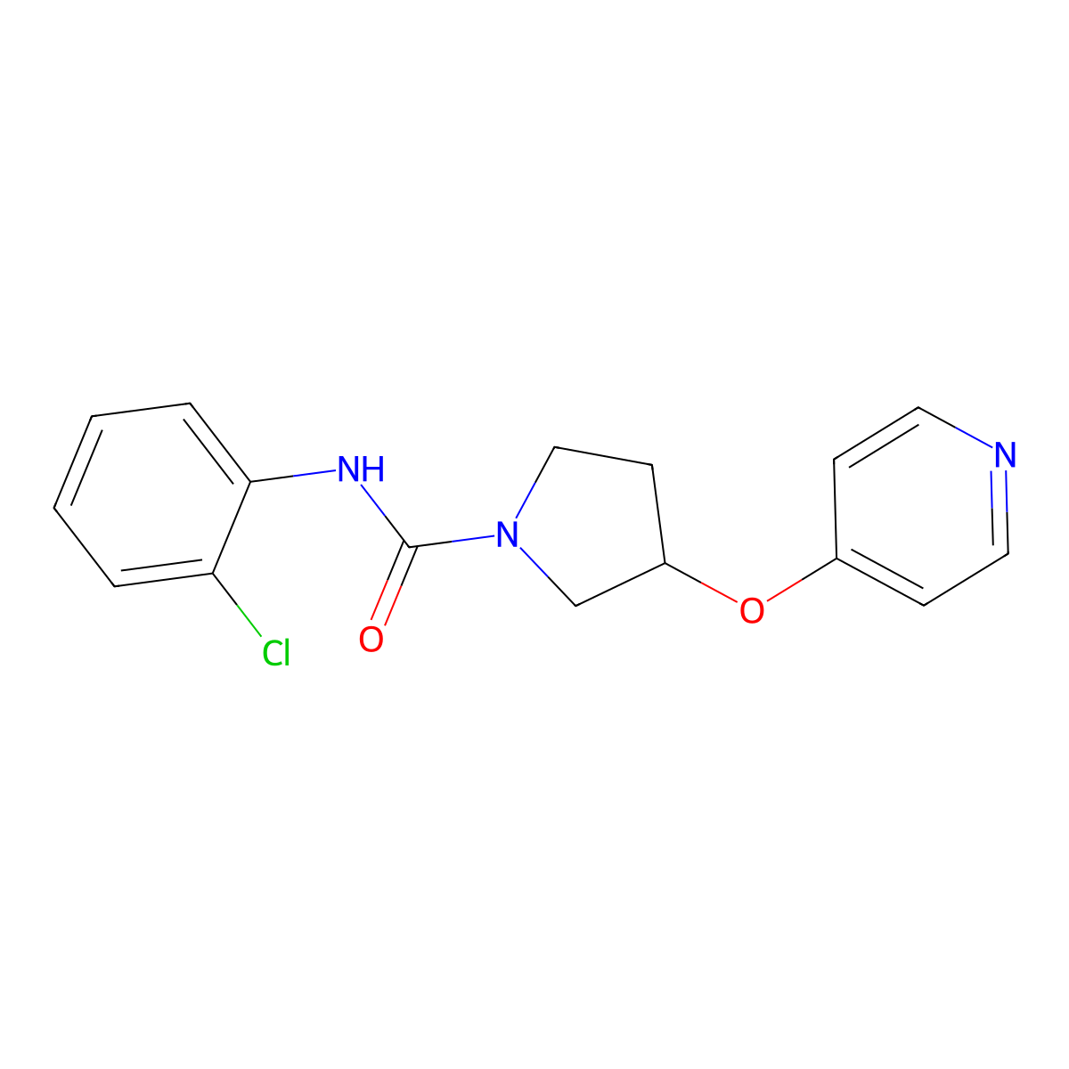 N-(2-chlorophenyl)-3-(pyridin-4-yloxy)pyrrolidine-1-carboxamide molecular structure, CAS 2034575-32-9
