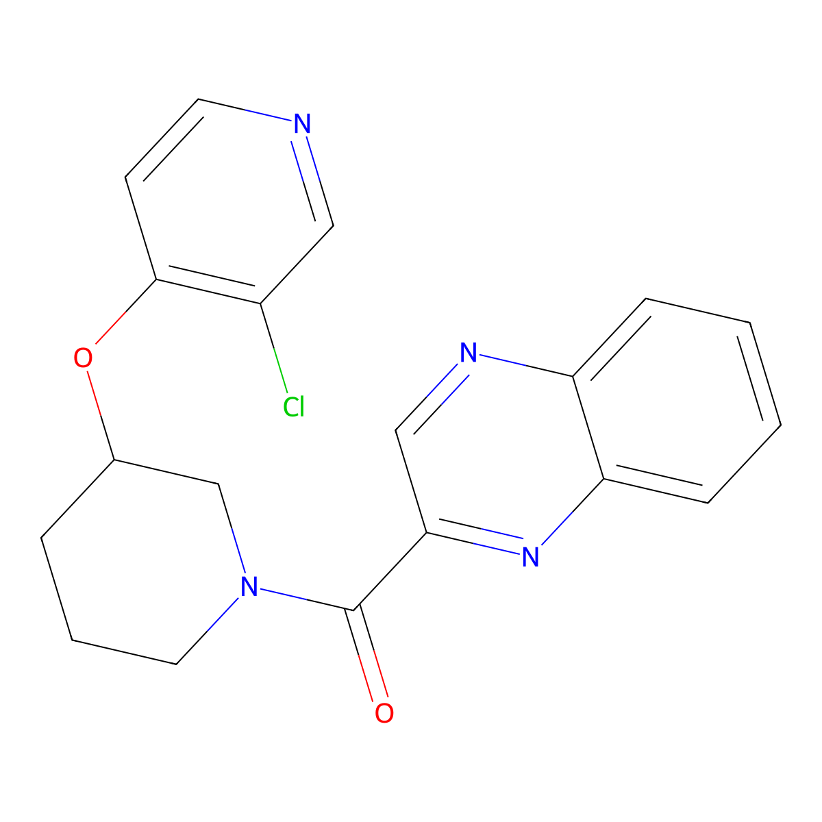 (3-((3-Chloropyridin-4-yl)oxy)piperidin-1-yl)(quinoxalin-2-yl)methanone molecular structure, CAS 2034575-34-1