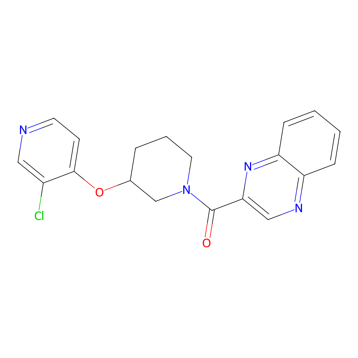 (3-((3-Chloropyridin-4-yl)oxy)piperidin-1-yl)(quinoxalin-2-yl)methanone molecular structure, CAS 2034575-34-1