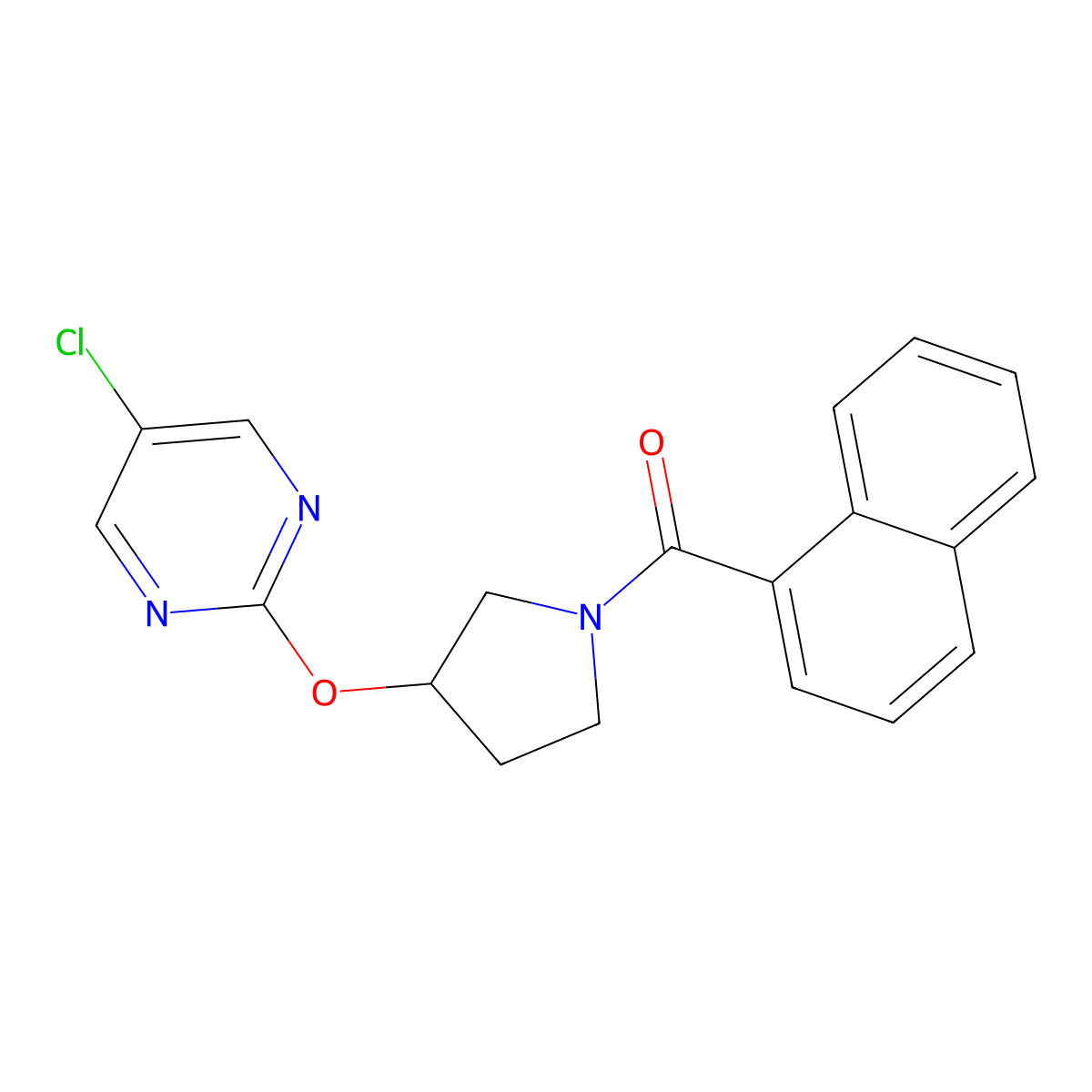 (3-((5-Chloropyrimidin-2-yl)oxy)pyrrolidin-1-yl)(naphthalen-1-yl)methanone molecular structure, CAS 2034575-38-5