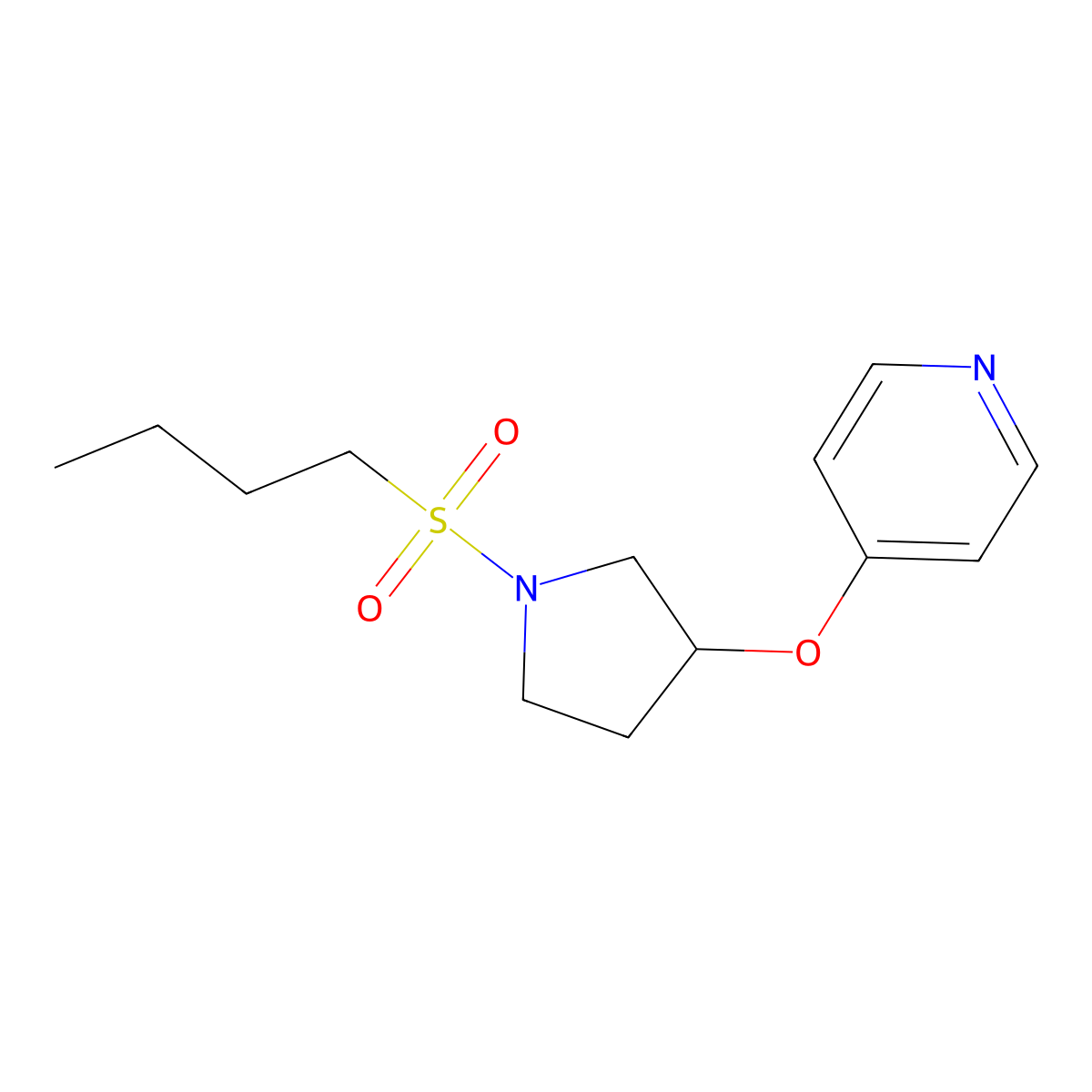 4-((1-(Butylsulfonyl)pyrrolidin-3-yl)oxy)pyridine molecular structure, CAS 2034575-44-3