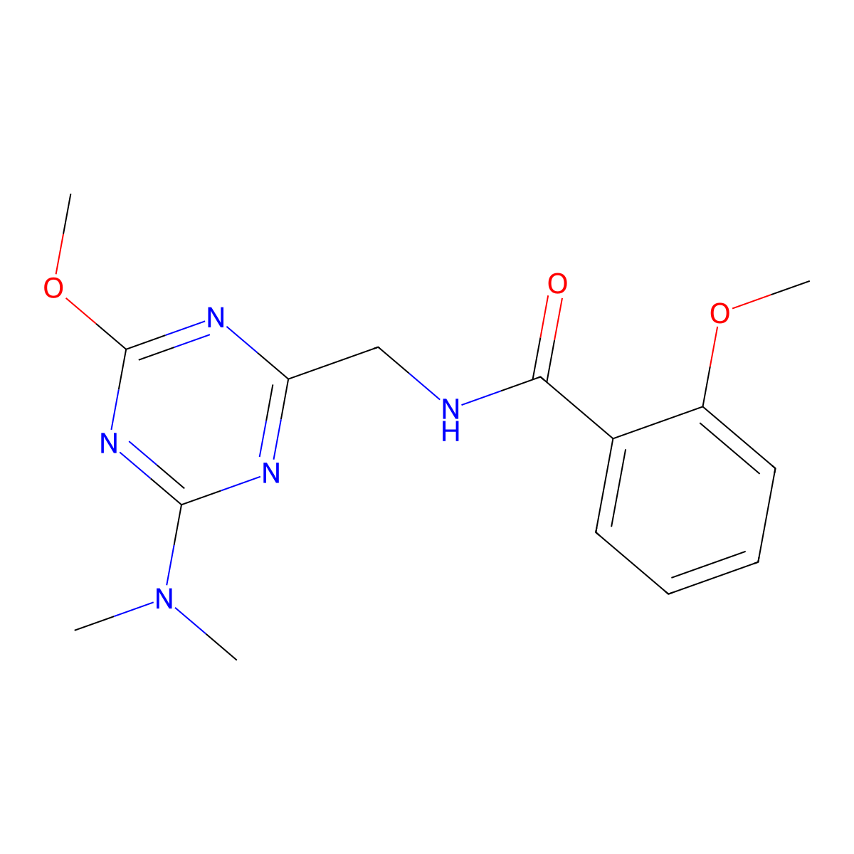 N-{[4-(dimethylamino)-6-methoxy-1,3,5-triazin-2-yl]methyl}-2-methoxybenzamide molecular structure, CAS 2034575-50-1