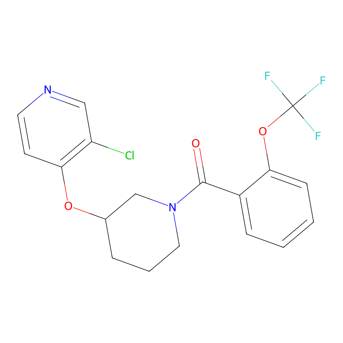(3-((3-Chloropyridin-4-yl)oxy)piperidin-1-yl)(2-(trifluoromethoxy)phenyl)methanone molecular structure, CAS 2034575-55-6