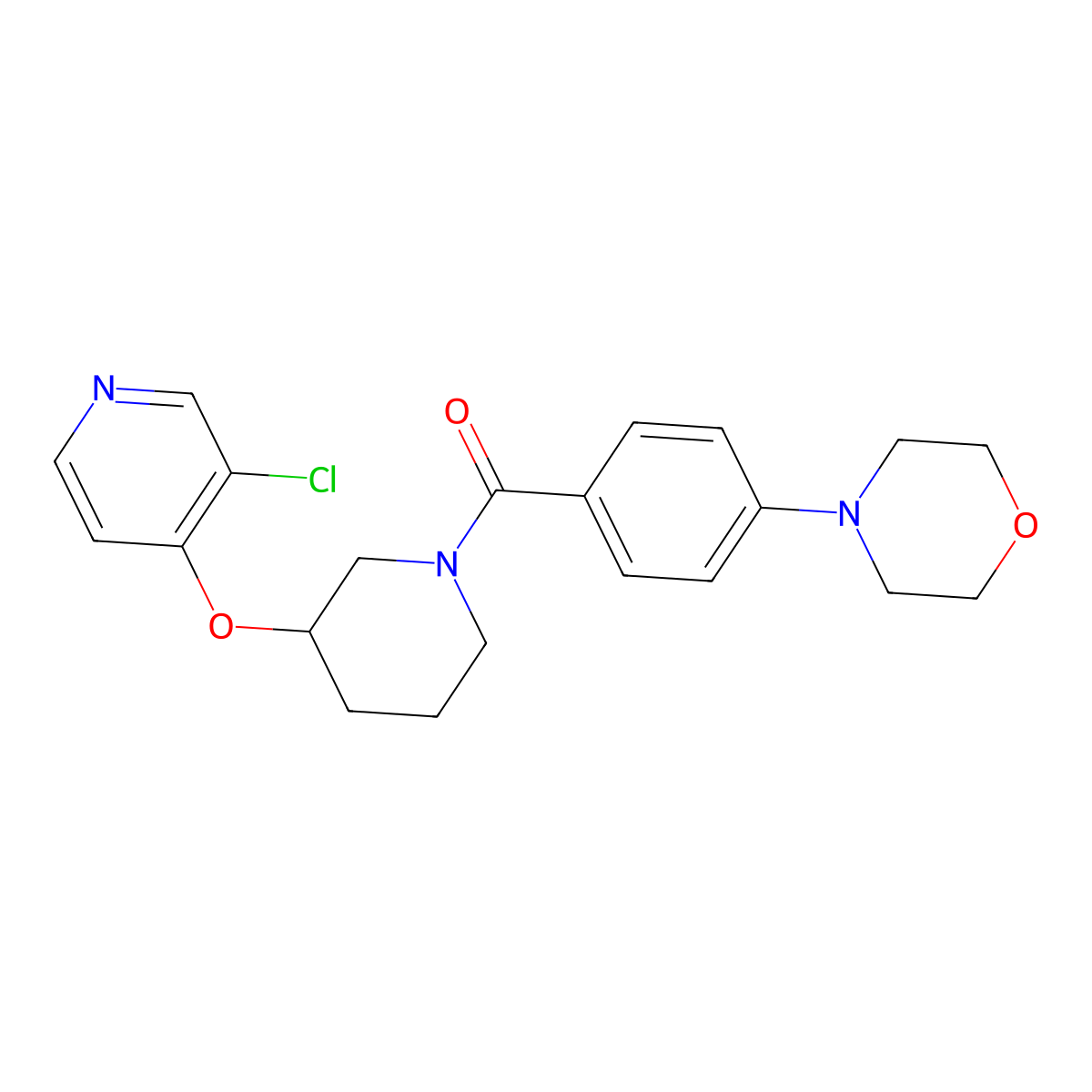 (3-((3-Chloropyridin-4-yl)oxy)piperidin-1-yl)(4-morpholinophenyl)methanone molecular structure, CAS 2034575-57-8