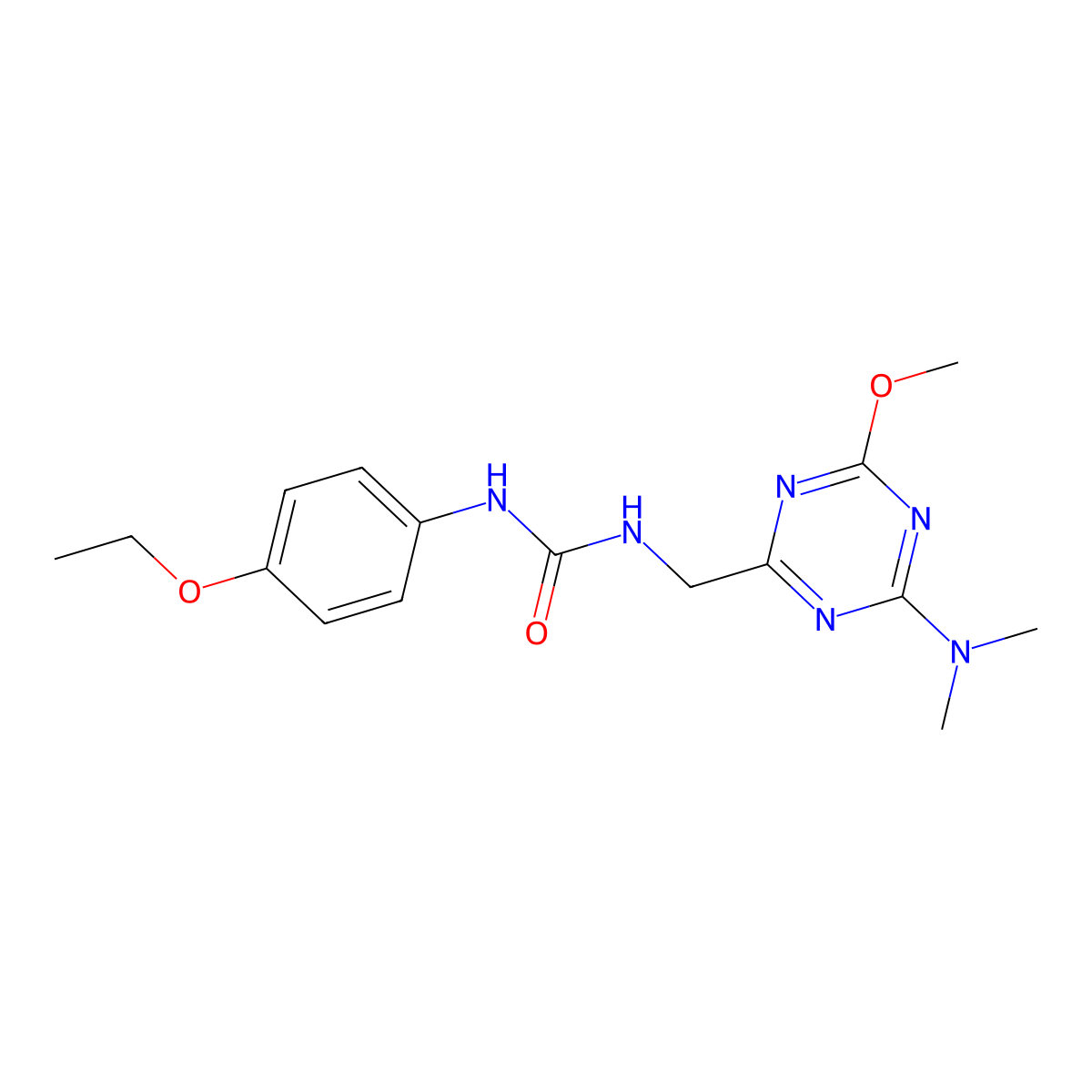 1-((4-(Dimethylamino)-6-methoxy-1,3,5-triazin-2-yl)methyl)-3-(4-ethoxyphenyl)urea molecular structure, CAS 2034575-80-7